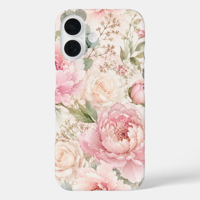 Blush Pfingstrose Blumen iPhone 16 Pro Max Robuste Case-Mate iPhone Hülle (Rückseite)