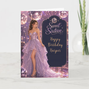 Blush Pfirsich Sweet 16 Prinzessinnen Garten Karte