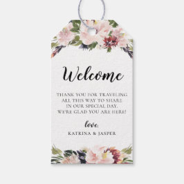 Blush Pfloral Wedding Welcome Bag Geschenkanhänger