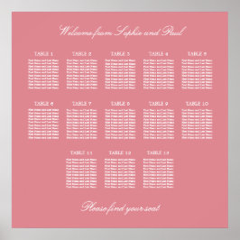 Blush Pink 13 Tabelle Hochzeitskartentabelle Poste Poster