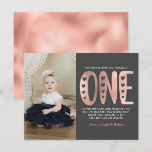 Blush Pink 1. Geburtstag Danke Postcard Postkarte