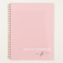 Blush Pink 2025 Einfache Script Name der Girly Mon Planer