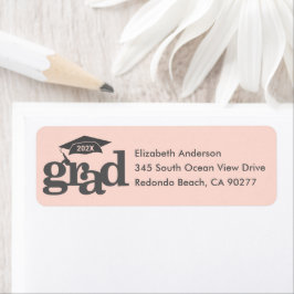 Blush Pink Abschluss Moderner Typ Graue Cap Adress