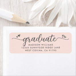 Blush Pink Abschluss Script Herzstück Moderne Adre