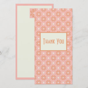 Blush Pink Abstrakt Floral Danke Karte