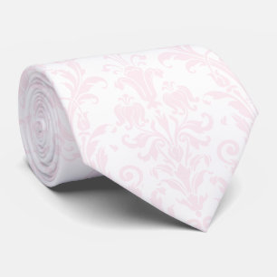 Blush Pink Acanthus Floral Damask Wedding Neck Tie Krawatte