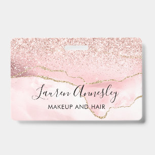 Blush Pink Agate Marble Personalisiert Ausweis