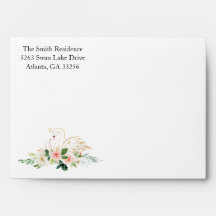 Blush Pink and Gold Floral Swan Baby Dusche