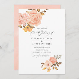 Blush Pink and Gold Floral Wedding Einladung