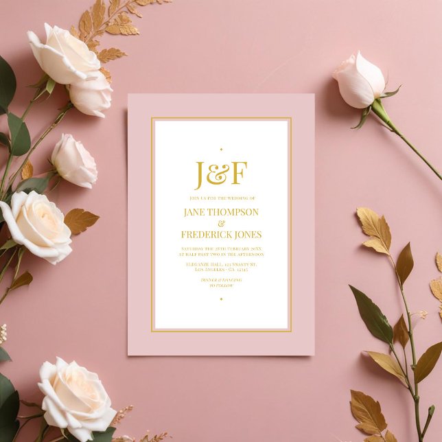 Blush Pink and Gold Wedding Einladung (Blush Pink and Gold Wedding Invitation)