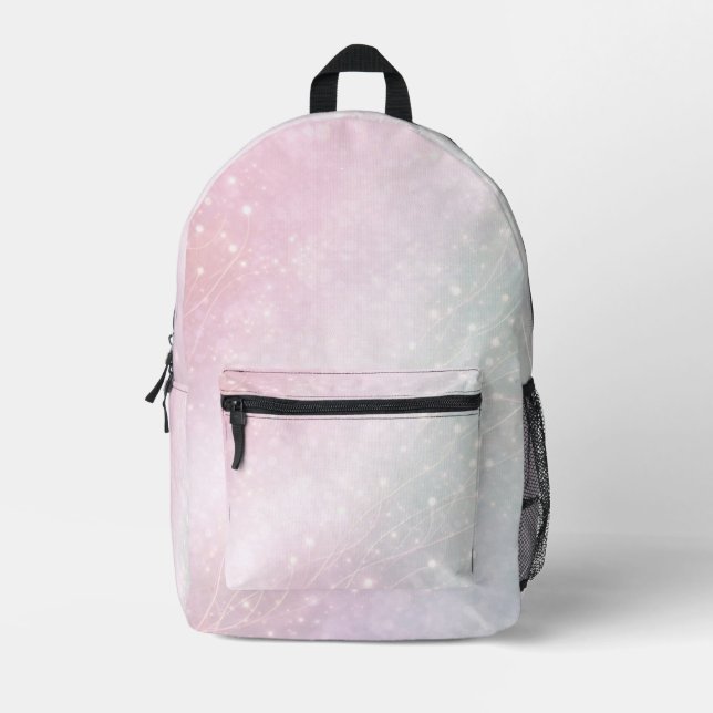 Blush pink and soft mint patterns AI art  Bedruckter Rucksack (Vorderseite)
