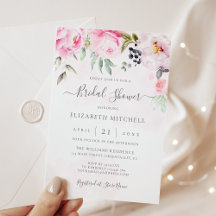 Blush Pink Aquarell Bläsernes Peak Brautparty