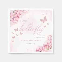 Blush Pink Aquarell Blumenschmetterling Babydusche Serviette