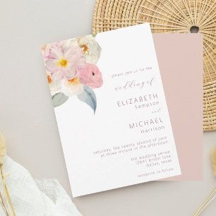 Blush Pink Aquarell Blumenzwiebeln Einladung