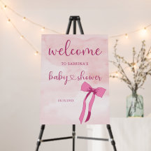 Blush Pink Aquarellbogen Babydusche Begrüßungszeic