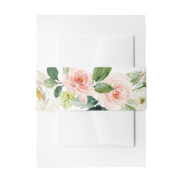 Blush Pink Aquarellfarben Bläseranordnung Einladungsbanderole