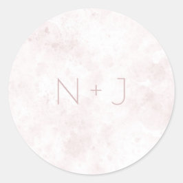 Blush Pink Aquarellfarben Brandsteine Moderne Glam Runder Aufkleber