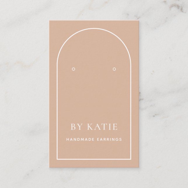 Blush Pink Arch Business Earring Display Card Visitenkarte (Vorderseite)