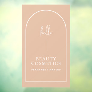 Blush Pink Arch Hallo Business Willkommenszeichen Fensteraufkleber