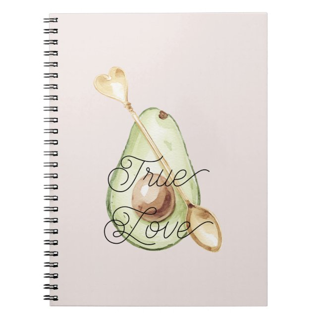 Blush Pink Avocado Heart Spoon  Notizblock (Vorderseite)