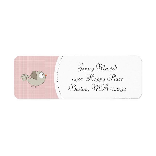 Blush Pink Baby Bird | Anschrift (Vorne)