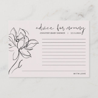 Blush Pink Baby Dusche Blume Ratschläge für Mutter Hinweiskarte