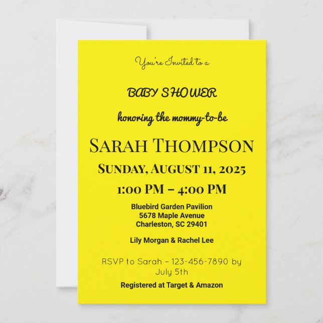 Blush Pink Baby Dusche Einladung für einen Jungen (Vorderseite)