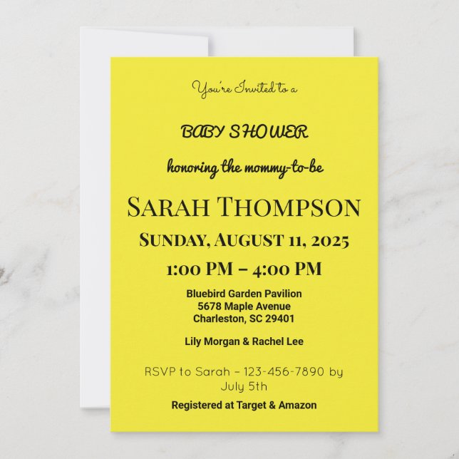 Blush Pink Baby Dusche Einladung für einen Jungen (Vorderseite)