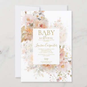 Blush Pink Baby in Bloom Baby Shower Girl Einladung
