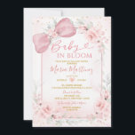 Blush Pink Baby In Bloom Flowers Girl Baby Shower Einladung<br><div class="desc">EDITABLE Blush Pink Baby In Bloom Flowers Baby Shower Invitation
Elegant Dusty Pink Bow Coquette Floral Baby Shower for Girl Invitation</div>