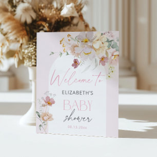 Blush Pink Baby in Blütenflora Willkommen Poster