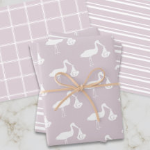 Blush Pink Baby Shower Stork Delivery Monogram