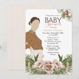 Blush Pink Babydusche Aquarell Bläserfarben Einladung