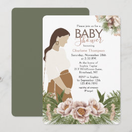 Blush Pink Babydusche Aquarell Bläserfarben Einladung