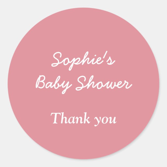 Blush Pink Babydusche Vielen Dank Sticker (Vorderseite)