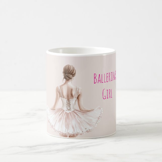 Blush Pink Ballerina Girl Kaffeetasse (Mittel)
