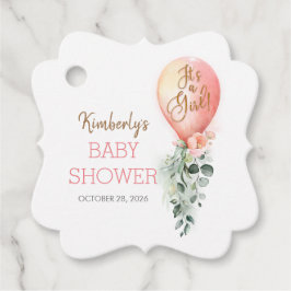 Blush Pink Balloon Babydusche Danke Geschenkanhänger