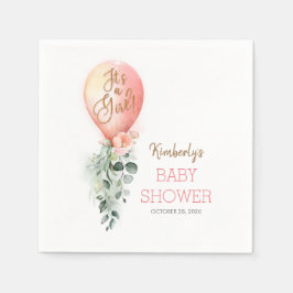Blush Pink Balloon Garland Elegante Babydusche Serviette