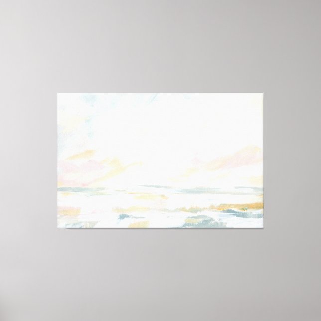 Blush Pink Beach Seascape Fine Art Canvas Print Leinwanddruck (Vorderseite)