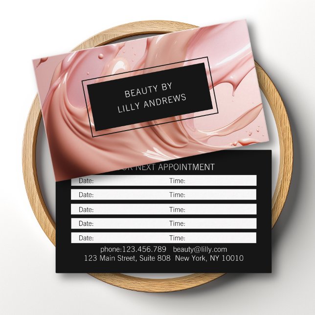 Blush Pink Beauty Salon Appointment Visitenkarte (Blush Pink Beauty Salon Appointment Business Card)