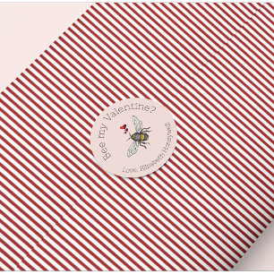 Blush Pink Bee Meine Valentine Honeybee Runder Aufkleber