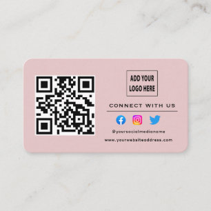 Blush Pink befolgen Sie die Prüfung, um mit dem QR Visitenkarte