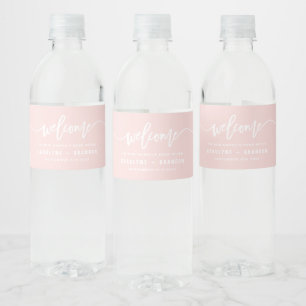 Blush Pink Begrüßungsbriefe Custom Wedding Wasserflaschenetikett