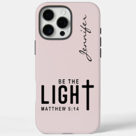 Blush Pink Bible Verse Matthew 5:14 iPhone 16 Pro Max Hülle