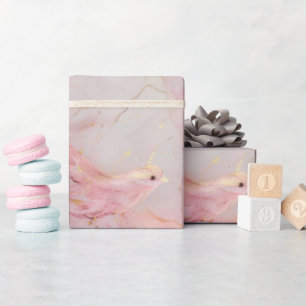 Blush Pink Birds Baby Dusche Geschenkpapier