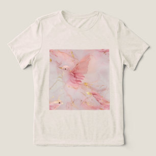 Blush Pink Birds Baby Dusche Tri-Blend Shirt