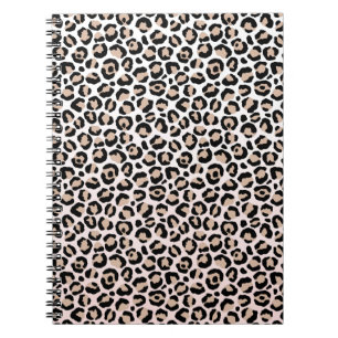 Blush Pink Black Creme Leopard Print Notizblock