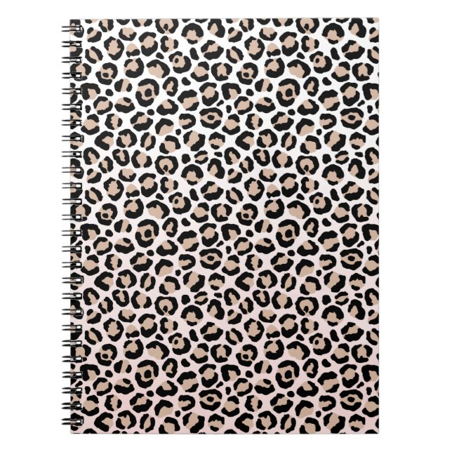 Blush Pink Black Creme Leopard Print Notizblock (Vorderseite)