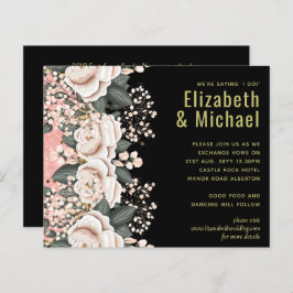 Blush Pink Black Floral Hochzeitbudget
