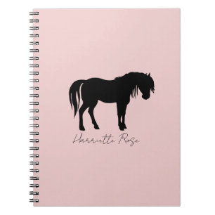 Blush Pink Black Horse Name Notizblock